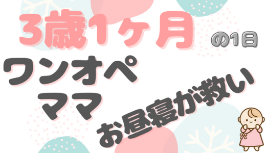 ワンオペママ 午前中遊びが勝負｜あおくん（3歳1ヶ月）ファミリーの1日のタイムスケジュール