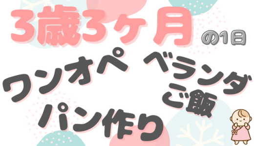 ワンオペ休日の過ごし方｜いっちゃん（3歳3ヶ月）ファミリーの1日のタイムスケジュール